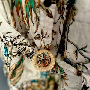 Floral Print Dress with Belt